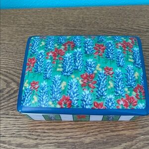 Horchow Ceramic Floral Divided Trinket Decorative Playing Card Box Multicolor